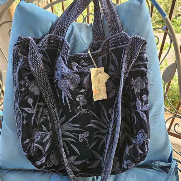 NWT JOHNNY WAS VELVET BAG TOTE - Picture 1 of 9